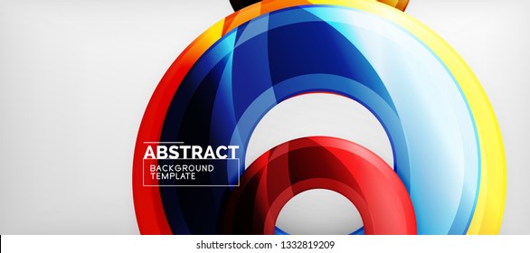 Glossy circles geometric background, vector illustration