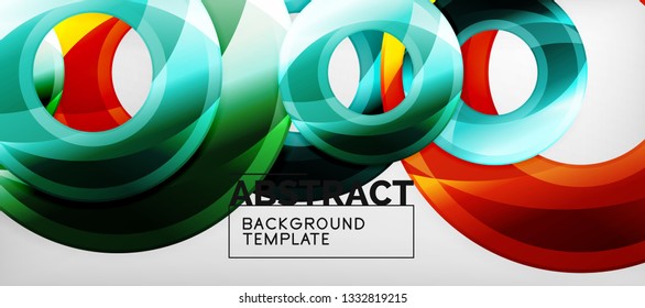 Glossy circles geometric background, vector illustration
