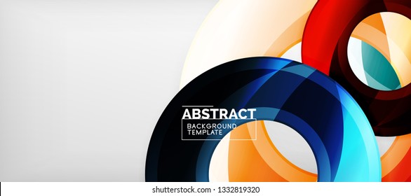 Fondo geométrico de círculos brillante, ilustración vectorial