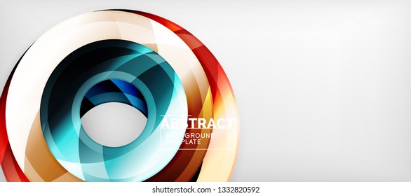 Fondo geométrico de círculos brillante, ilustración vectorial