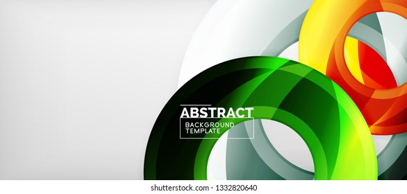 Glossy circles geometric background, vector illustration