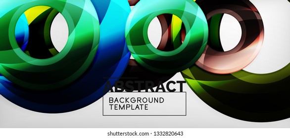 Glossy circles geometric background, vector illustration