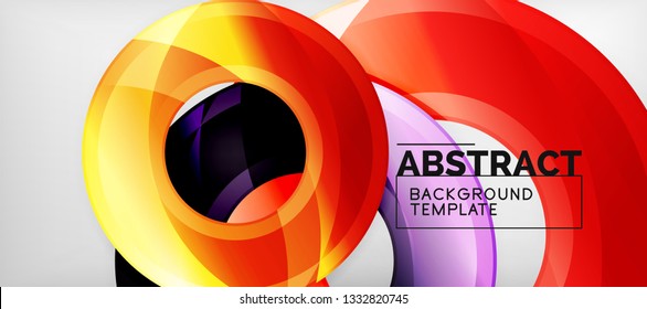 Glossy circles geometric background, vector illustration