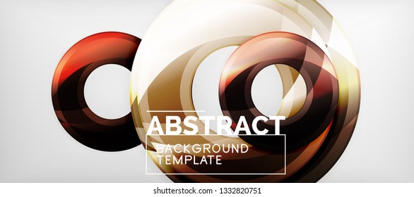 Glossy circles geometric background, vector illustration
