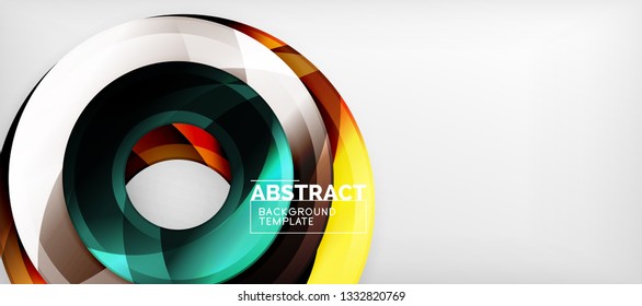 Glossy circles geometric background, vector illustration