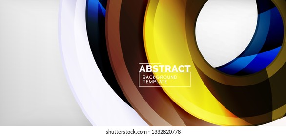 Glossy circles geometric background, vector illustration