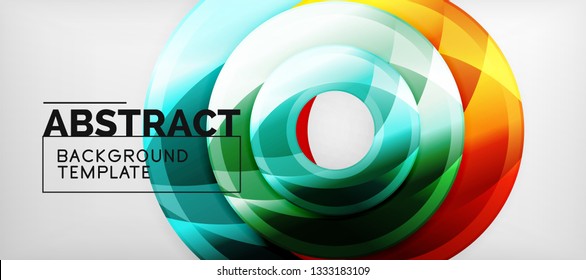 Glossy circles geometric background, vector illustration