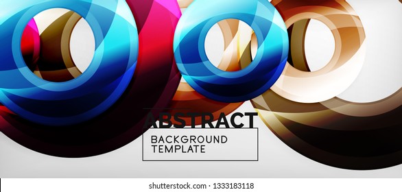 Glossy circles geometric background, vector illustration