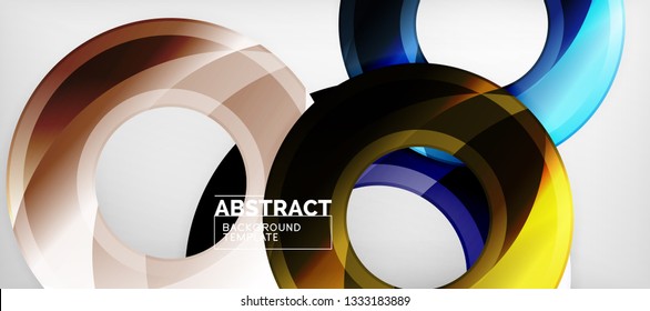 Glossy circles geometric background, vector illustration