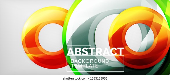 Fondo geométrico de círculos brillante, ilustración vectorial