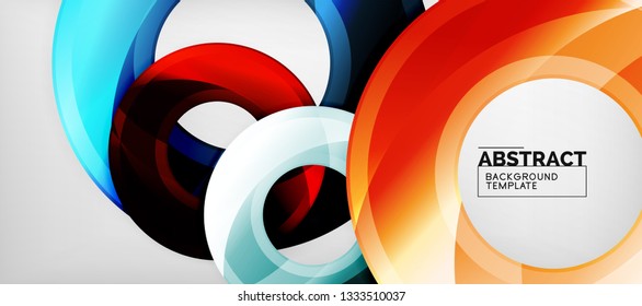 Fondo geométrico de círculos brillante, ilustración vectorial