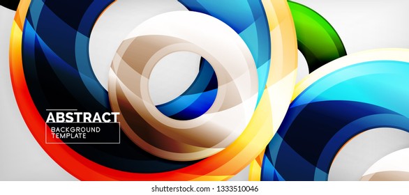 Fondo geométrico de círculos brillante, ilustración vectorial