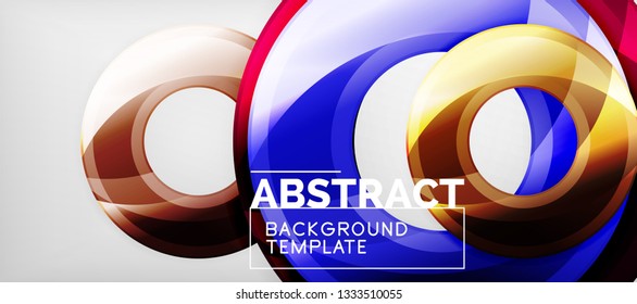 Fundo geométrico de círculos brilhantes, ilustração vetorial