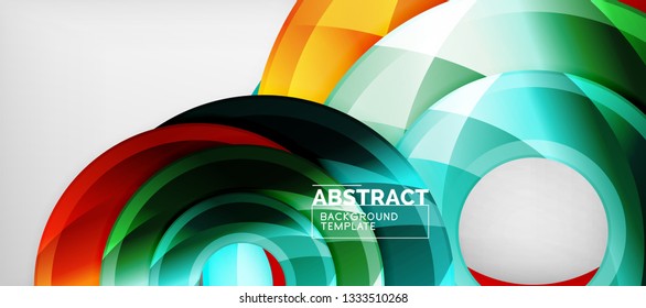 Glossy circles geometric background, vector illustration