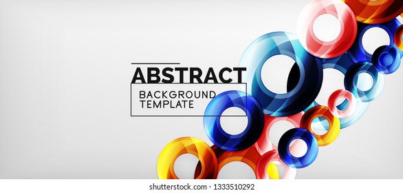 Glossy-Kreise, geometrischer Hintergrund, Vektorgrafik