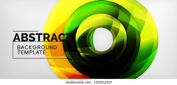 Glossy circles geometric background, vector illustration