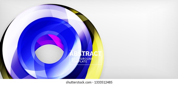 Glossy circles geometric background, vector illustration