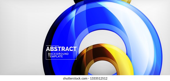 Glossy circles geometric background, vector illustration
