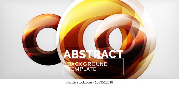 Fondo geométrico de círculos brillante, ilustración vectorial