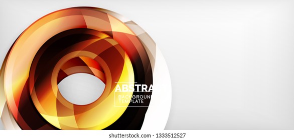 Glossy circles geometric background, vector illustration