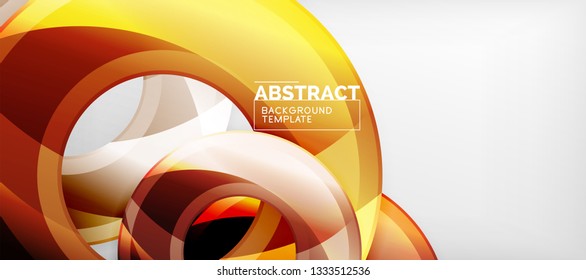 Fondo geométrico de círculos brillante, ilustración vectorial