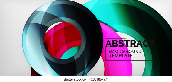 Glossy circles geometric background, vector illustration