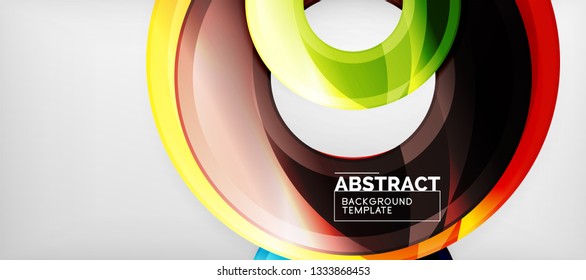 Glossy circles geometric background, vector illustration