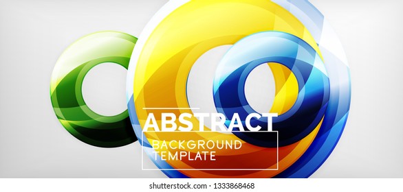 Fondo geométrico de círculos brillante, ilustración vectorial