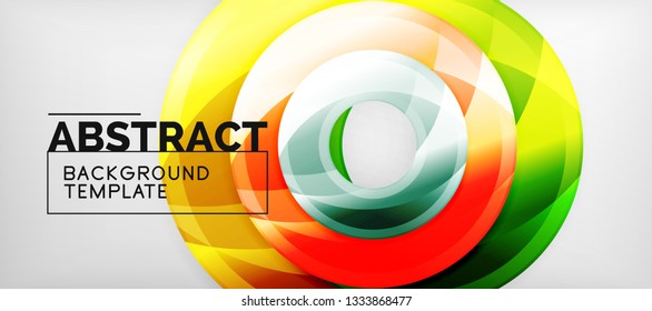 Glossy circles geometric background, vector illustration