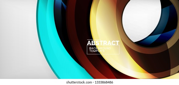 Glossy circles geometric background, vector illustration