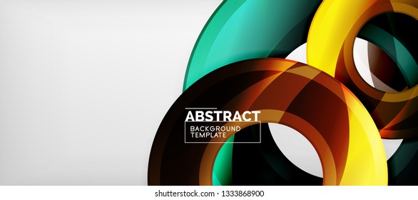 Glossy circles geometric background, vector illustration
