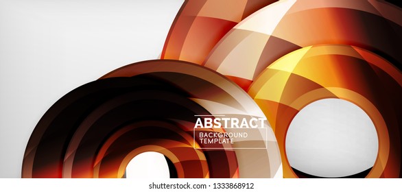 Glossy circles geometric background, vector illustration