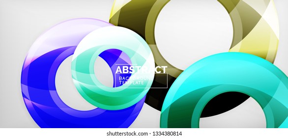 Glossy circles geometric background, vector illustration