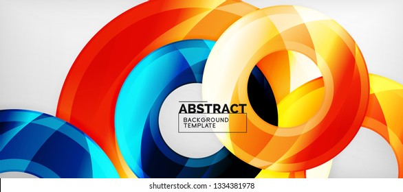Glossy circles geometric background, vector illustration