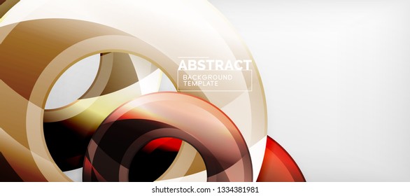 Glossy circles geometric background, vector illustration
