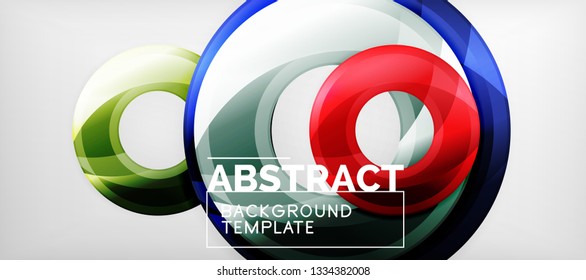 Glossy circles geometric background, vector illustration