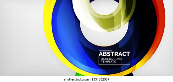 Glossy circles geometric background, vector illustration
