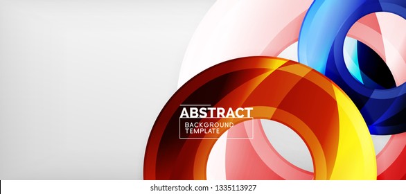 Fondo geométrico de círculos brillante, ilustración vectorial