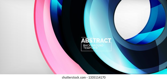Glossy circles geometric background, vector illustration