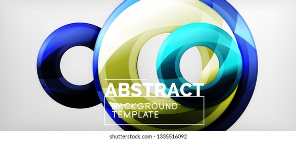 Glossy circles geometric background, vector illustration