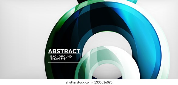 Glossy circles geometric background, vector illustration