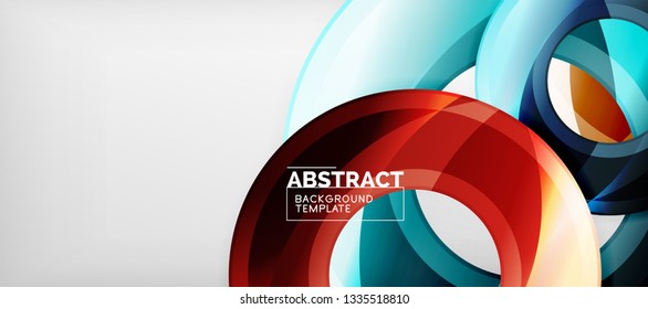 Glossy circles geometric background, vector illustration