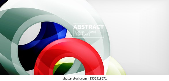 Glossy circles geometric background, vector illustration