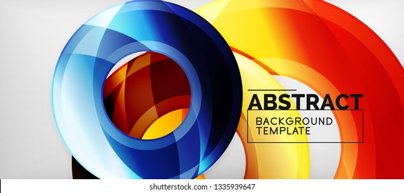 Glossy circles geometric background, vector illustration