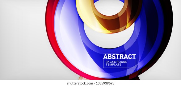 Glossy circles geometric background, vector illustration