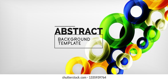 Glossy circles geometric background, vector illustration