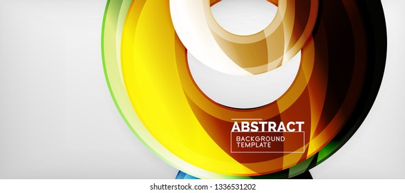 Glossy circles geometric background, vector illustration
