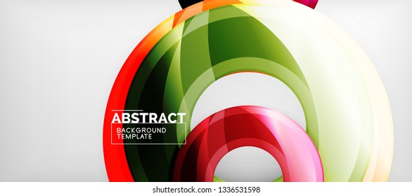 Glossy circles geometric background, vector illustration
