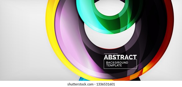 Glossy circles geometric background, vector illustration