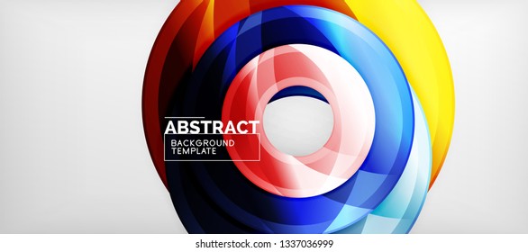 Glossy circles geometric background, vector illustration